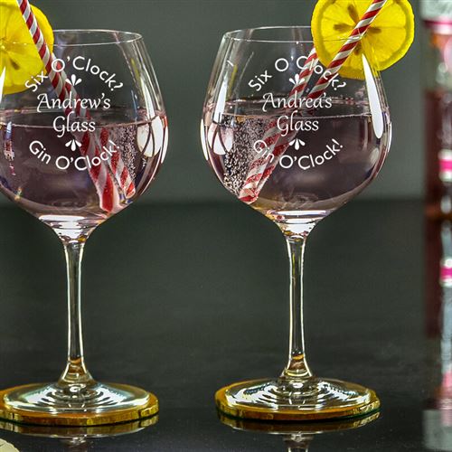 Personalised gin glasses