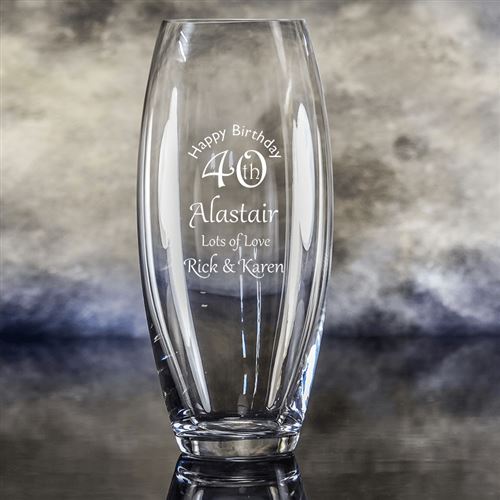 Engraved Crystal Large Mars Vase