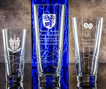 Engraved Glass Vases